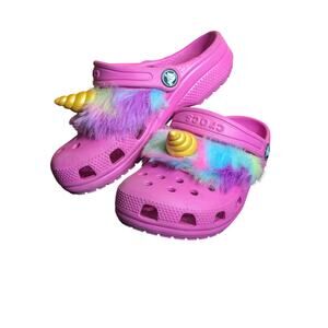 Crocs Pink Rainbow Unicorn GirlsSandals C13